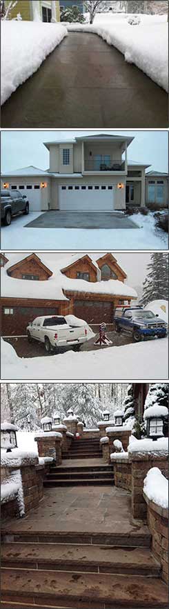 Radiant snow melting systems in operation.
