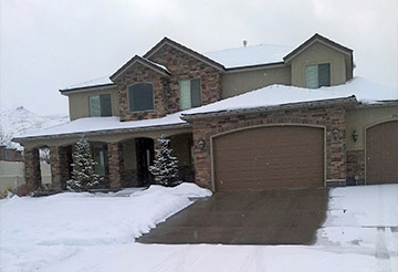 Radiant heated driveway in concrete.